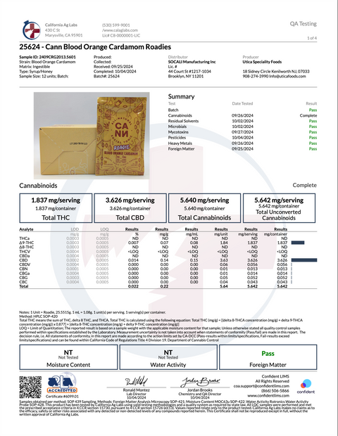 CANN: ROADIE ALL-NATURAL SOCIAL TONIC  THC + CBD - 6MG