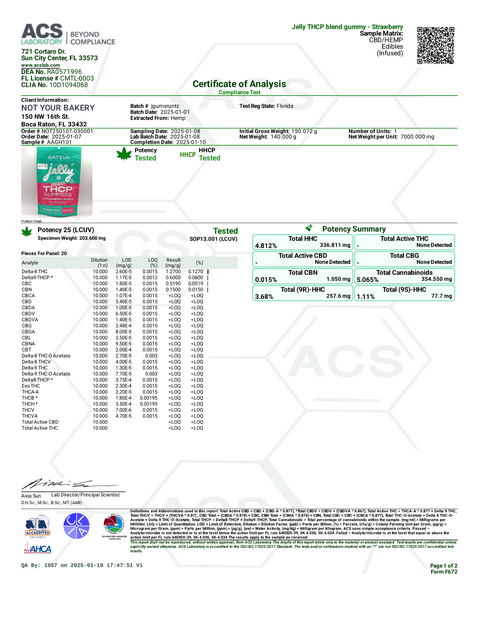 NYB: HIGHLY POTENT JELLY THCP GUMMIES - 10,000MG