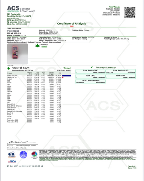 PIXIE DUST: THCP LIVE BATTER CARTRIDGE - 1G