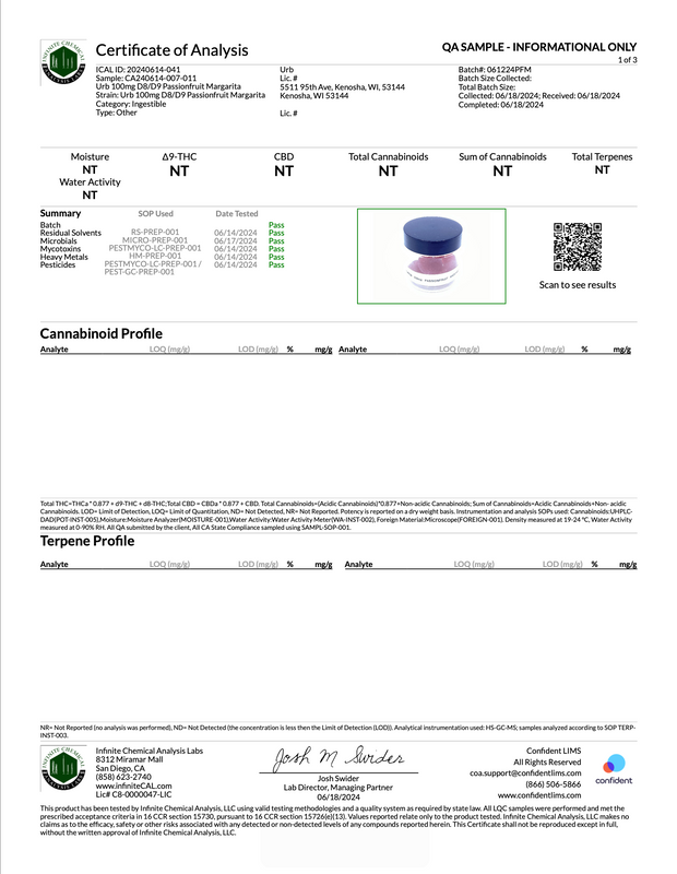 URB: GUMMY GETAWAY BARBADOS THC GUMMIES - 3500MG