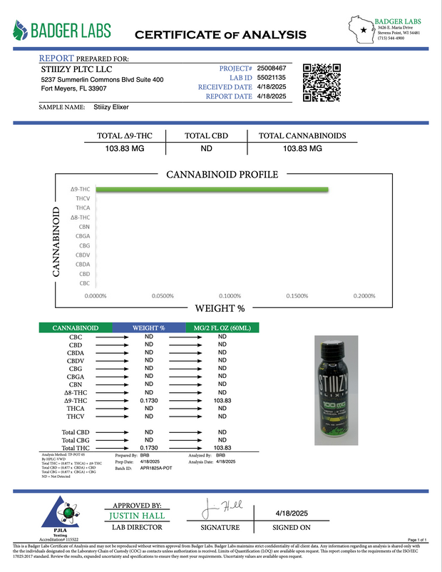 STIIIZY: ELIXIR SHOT - 100MG