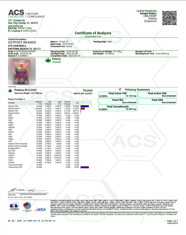 HIDDEN HILLS: PACK A PUNCH THC-P GUMMIES - 100MG