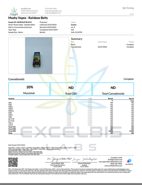 EXODUS: MUSHY VAPES - MUSHROOM DISPOSABLES - 2.2G