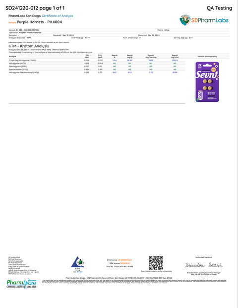 SEVN: 7-HYDROXY PURE EXTRACT TABLET BLISTER PACKS WITH PSEUDO - 4CT
