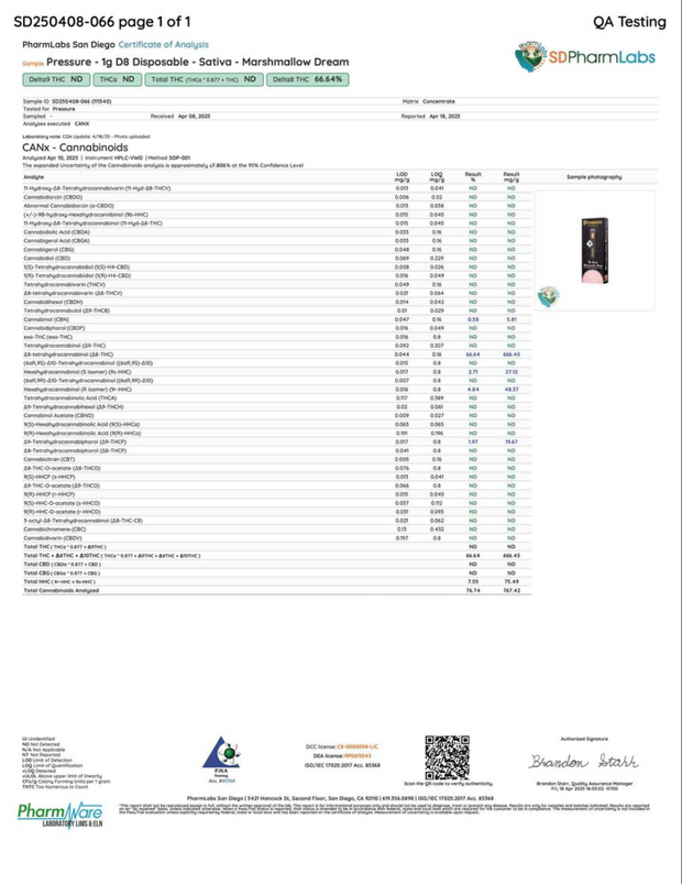 PRESSURE LOS ANGELES: ACES LIQUID DIAMOND DISPOSABLE - 1G