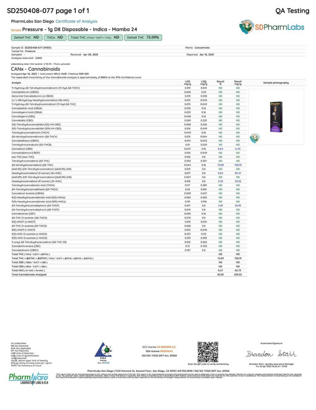 PRESSURE LOS ANGELES: ACES LIQUID DIAMOND DISPOSABLE - 1G