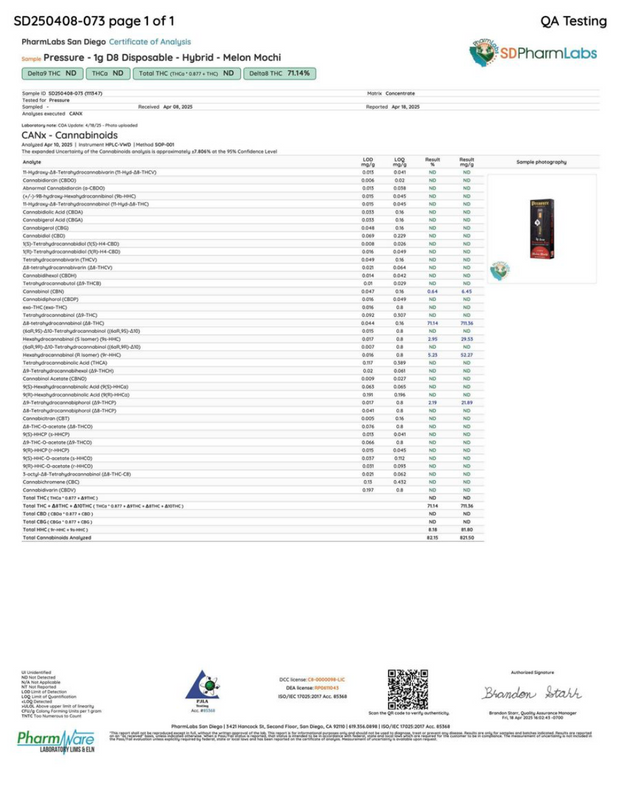 PRESSURE LOS ANGELES: ACES LIQUID DIAMOND DISPOSABLE - 1G