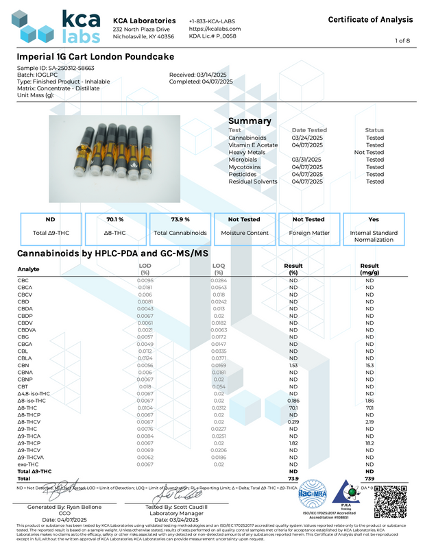 IMPERIAL: THC-P LIVE RESIN CARTRIDGE - 1G
