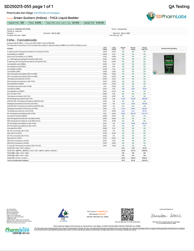 DOZO: THC-A LIQUID BADDER DISPOSABLE - 5G