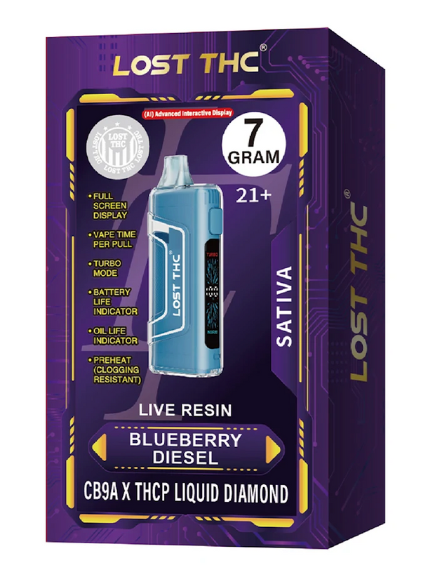 LOST THC: CB9A X THCP LIQUID DIAMOND DISPOSABLE - 7G