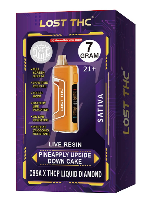 LOST THC: CB9A X THCP LIQUID DIAMOND DISPOSABLE - 7G