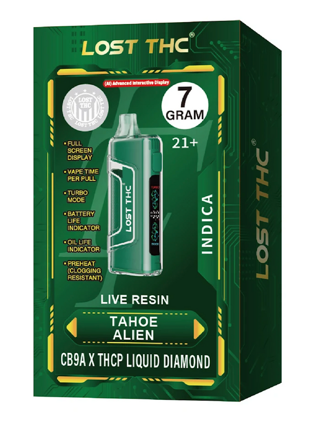 LOST THC: CB9A X THCP LIQUID DIAMOND DISPOSABLE - 7G