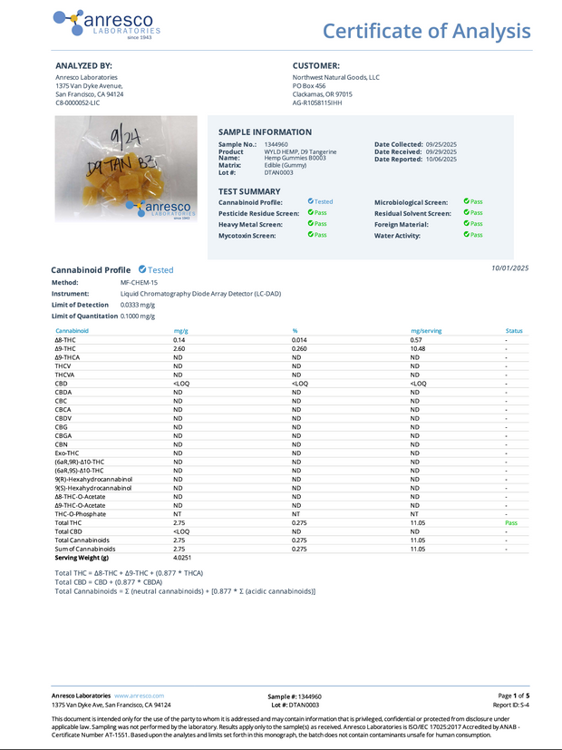 WYLD: SOUR TANGERINE PLAYFUL GUMMIES - 100MG