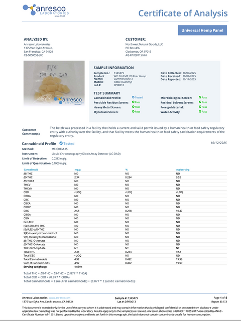 WYLD: PEAR REFRESH GUMMIES - 100MG