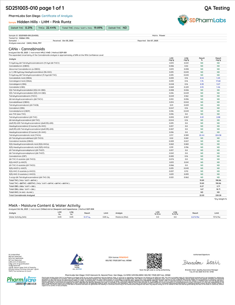 HIDDEN HILLS: LIL HASH HOMIES THCA PREROLLS - 10CT