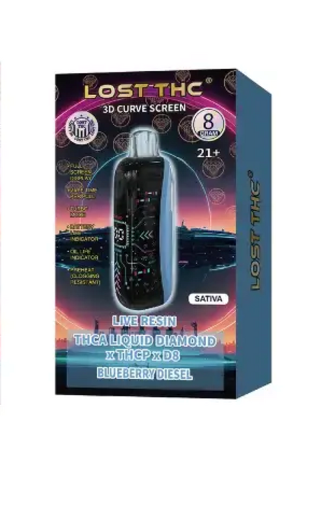 lost thc thca melted diamonds disposable vape 3 gram LOST THC: THCA LIQUID DIAMOND CURVED SCREEN DISPOSABLE
