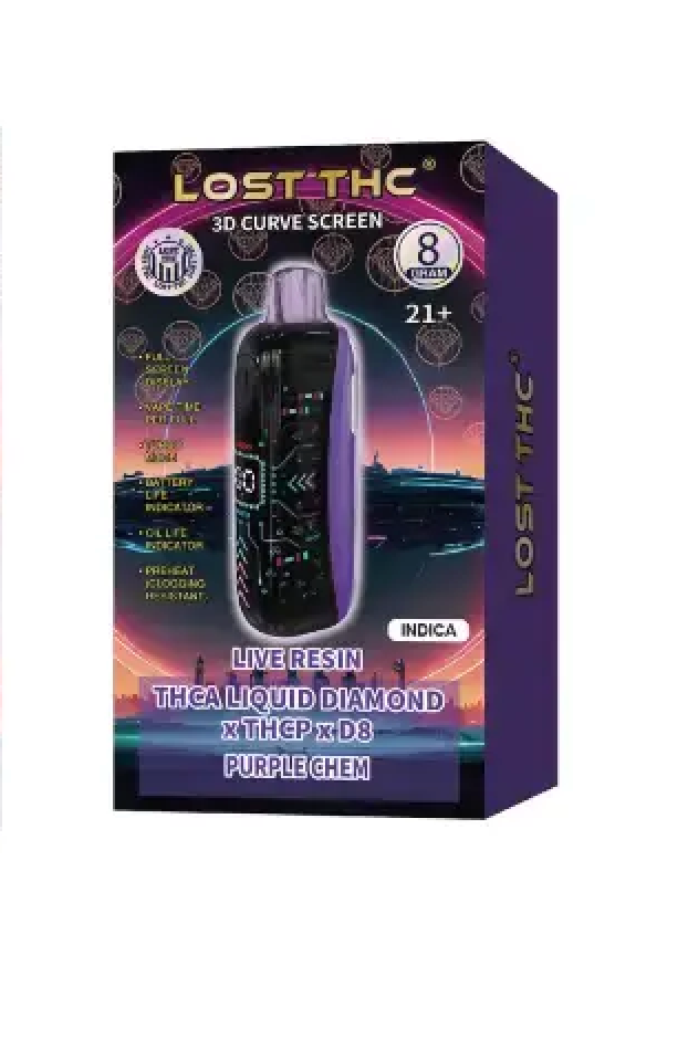 LOST THC: THCA LIQUID DIAMOND CURVED SCREEN DISPOSABLE - 8G DR.SMOKE LOST THC: THCA LIQUID DIAMOND CURVED SCREEN DISPOSABLE - 8G DR.SMOKE