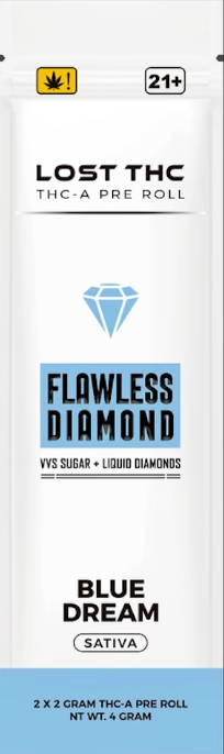 LOST THC - FLAWLESS DIAMOND THCA PREROLLS - 2 X 2G DR.SMOKE LOST THC - FLAWLESS DIAMOND THCA PREROLLS - 2 X 2G DR.SMOKE