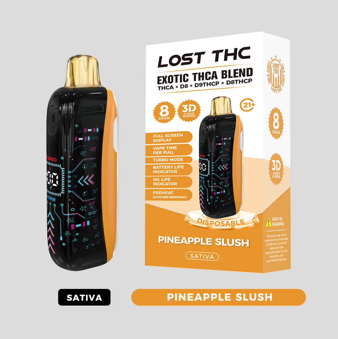 LOST THC: EXOTIC THCA BLEND LIQUID DIAMOND CURVED SCREEN DISPSOABLE