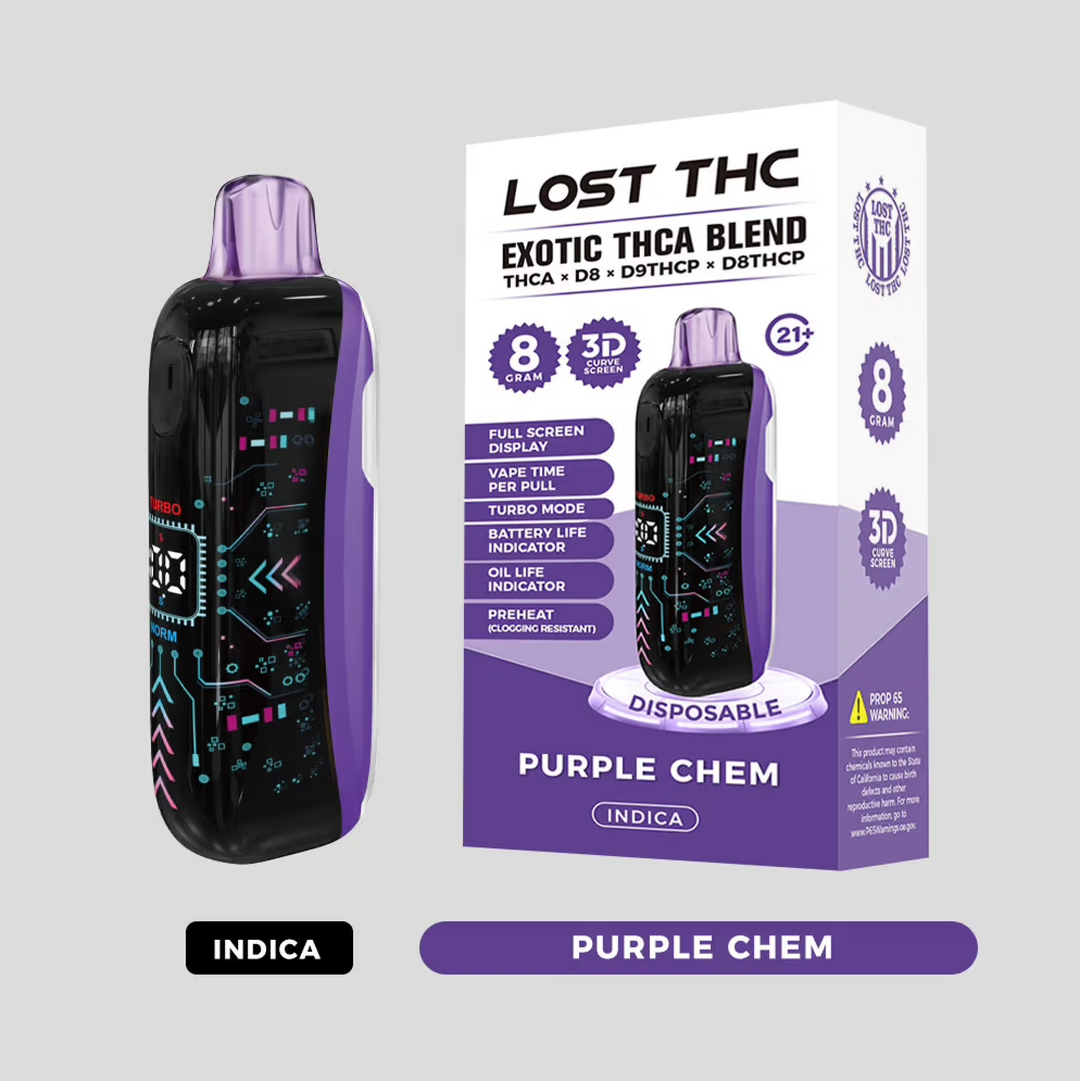 LOST THC: EXOTIC THCA BLEND LIQUID DIAMOND CURVED SCREEN DISPSOABLE