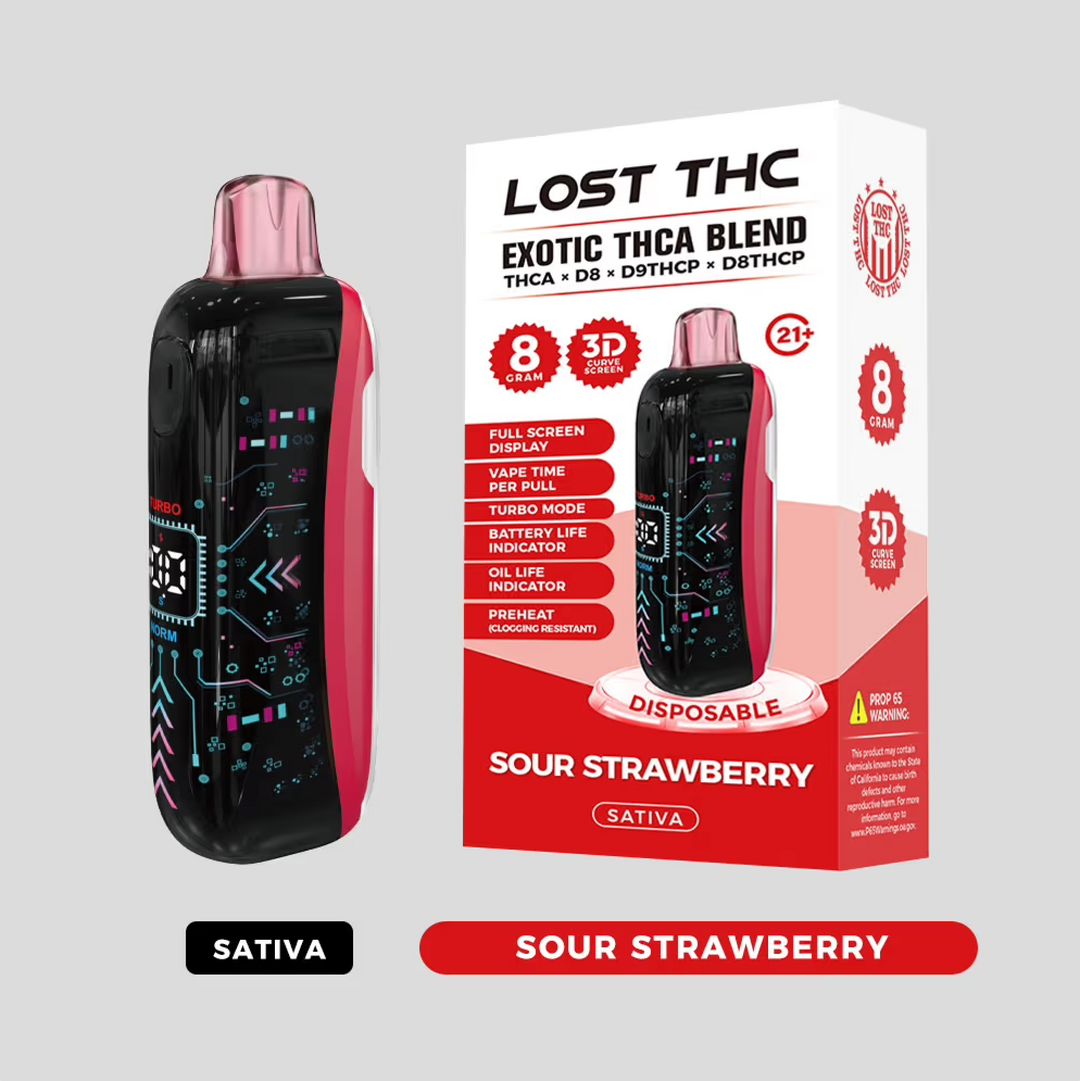 LOST THC: EXOTIC THCA BLEND LIQUID DIAMOND CURVED SCREEN DISPSOABLE