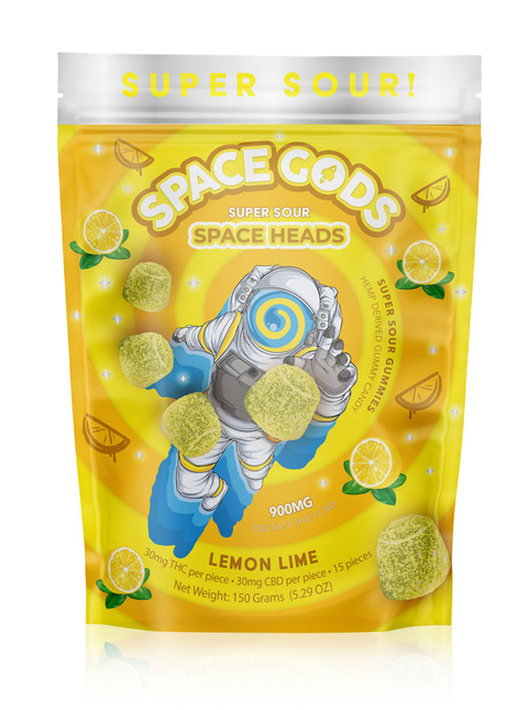 SPACE GODS: SUPER SOUR SPACE HEADS THC + CBD GUMMIES - 900MG