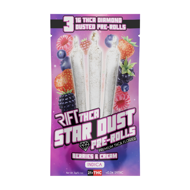 RIFT: THCA STAR DUST PRE-ROLLS - 3 x 1G