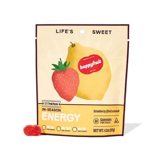 HAPPY FRUIT: STRAWBERRY LIFTED LEMONADE ENERGY THC GUMMIES - 30CT