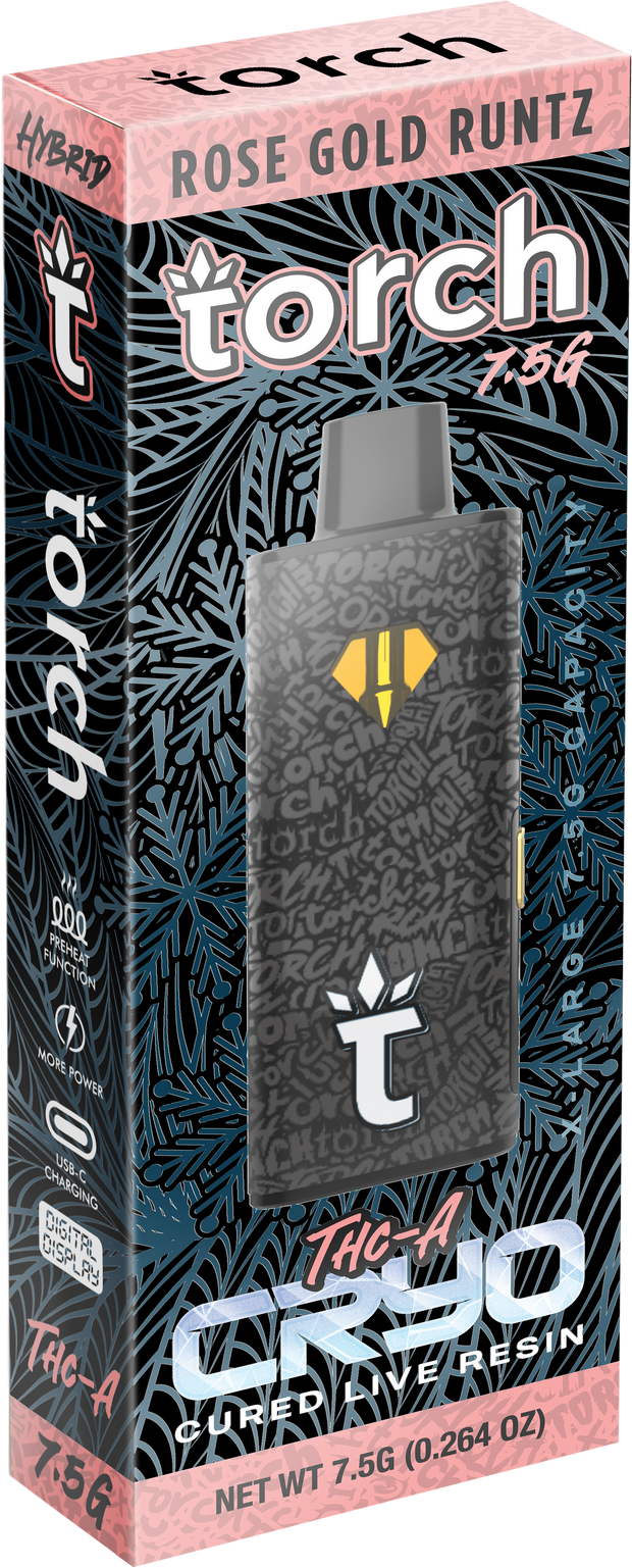 TORCH:  CRYO CURED LIVE RESIN THCA DISPOSABLE - 7.5G
