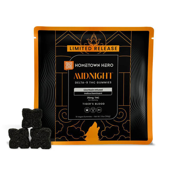 HOMETOWN HERO: LIMITED RELEASE MIDNIGHT INDICA DELTA 9 THC GUMMIES - 250MG