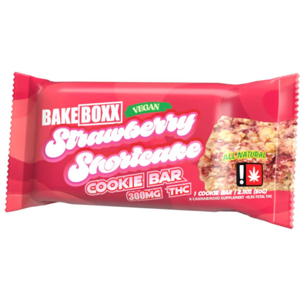 BAKEBOXX: VEGAN STRAWBERRY SHORTCAKE COOKIE BAR - 300MG