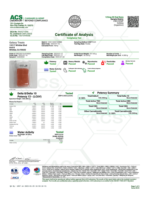 GALAXY TREATS: MOON BABIES HIGH POTENCY DELTA 8 THC GUMMIES - 2500MG