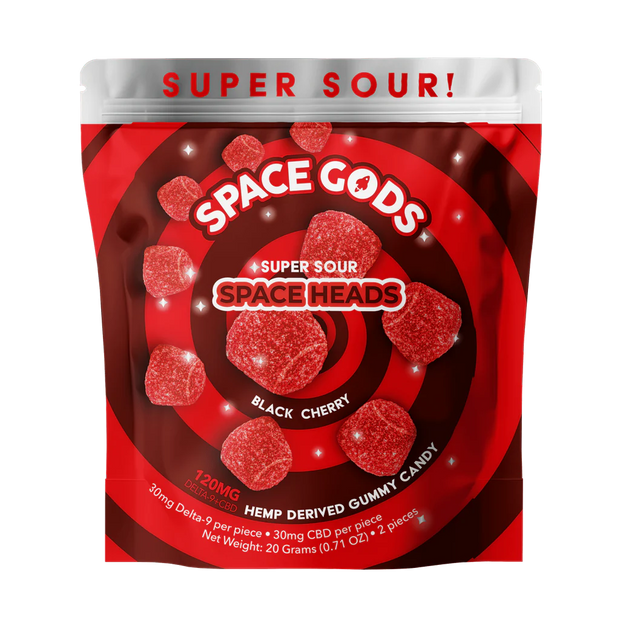 SPACE GODS: SUPER SOUR SPACE HEADS THC + CBD GUMMIES - 120MG