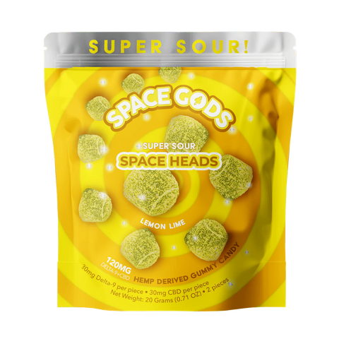 SPACE GODS: SUPER SOUR SPACE HEADS THC + CBD GUMMIES - 120MG