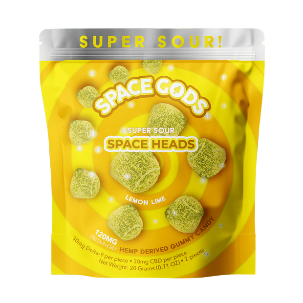 SPACE GODS: SUPER SOUR SPACE HEADS THC + CBD GUMMIES - 120MG