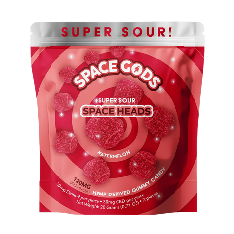 SPACE GODS: SUPER SOUR SPACE HEADS THC + CBD GUMMIES - 120MG