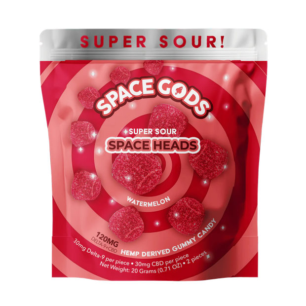 SPACE GODS: SUPER SOUR SPACE HEADS THC + CBD GUMMIES - 120MG