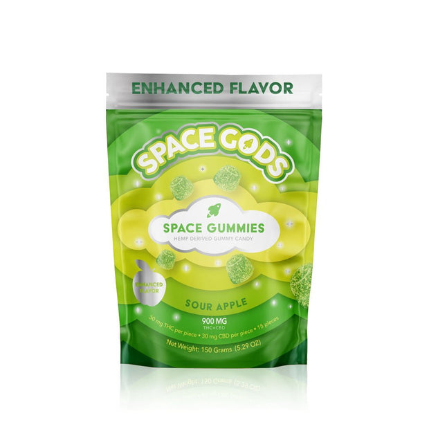 SPACE GODS: ENHANCED FLAVOR 1:1 DELTA-9 THC + CBD SPACE GUMMIES - 900MG