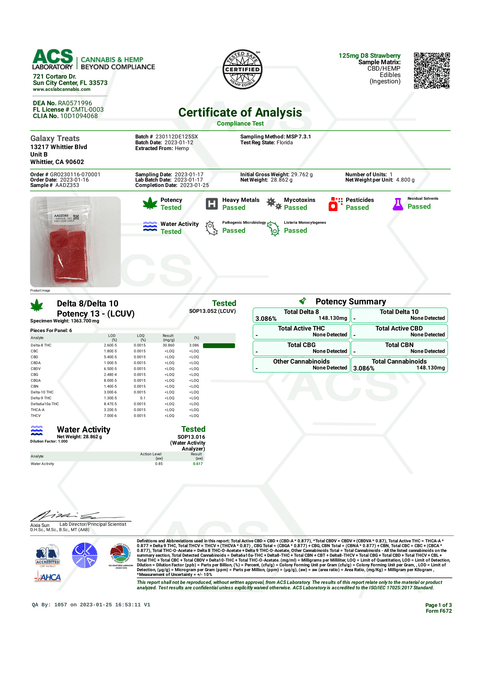 GALAXY TREATS: MOON BABIES HIGH POTENCY DELTA 8 THC GUMMIES - 2500MG